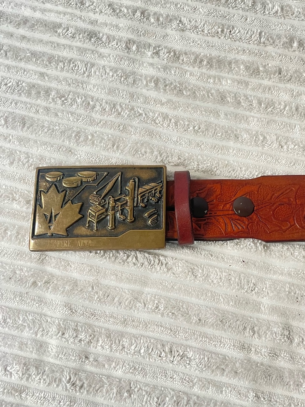 Vintage Joffre Alta Alberta Canada Solid Brass Belt - Picture 2 of 9